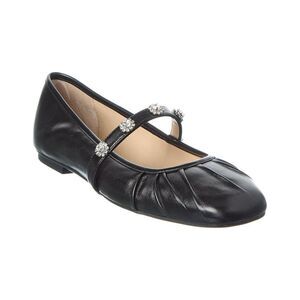 Stuart Weitzman Justina Leather Mary Jane Ballet Flat, Black